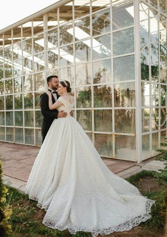 Gewächshaus Hochzeit oder im botanischen Garten heiraten - Brautpaar