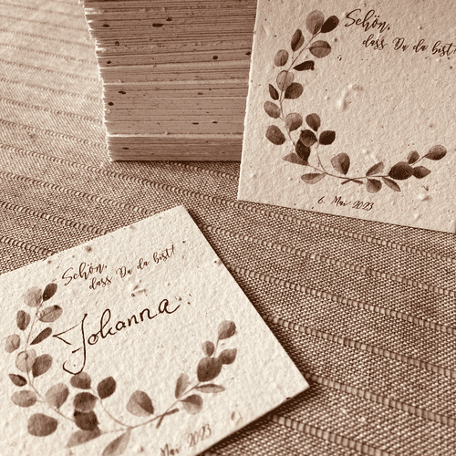 Gewächshaus Hochzeit oder im botanischen Garten heiraten - kreative Einladungskarten